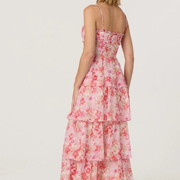 Vonnessa Pleated Tiered Maxi Dress NWT - Picture 2 of 4